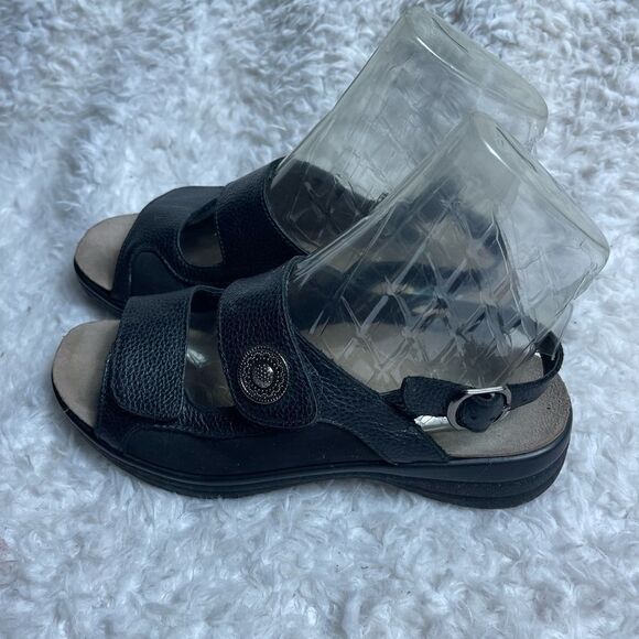 Dr. Comfort Lana Arch Support leather Black Adjustable Strap Sandals SZ9 - Picture 2 of 11